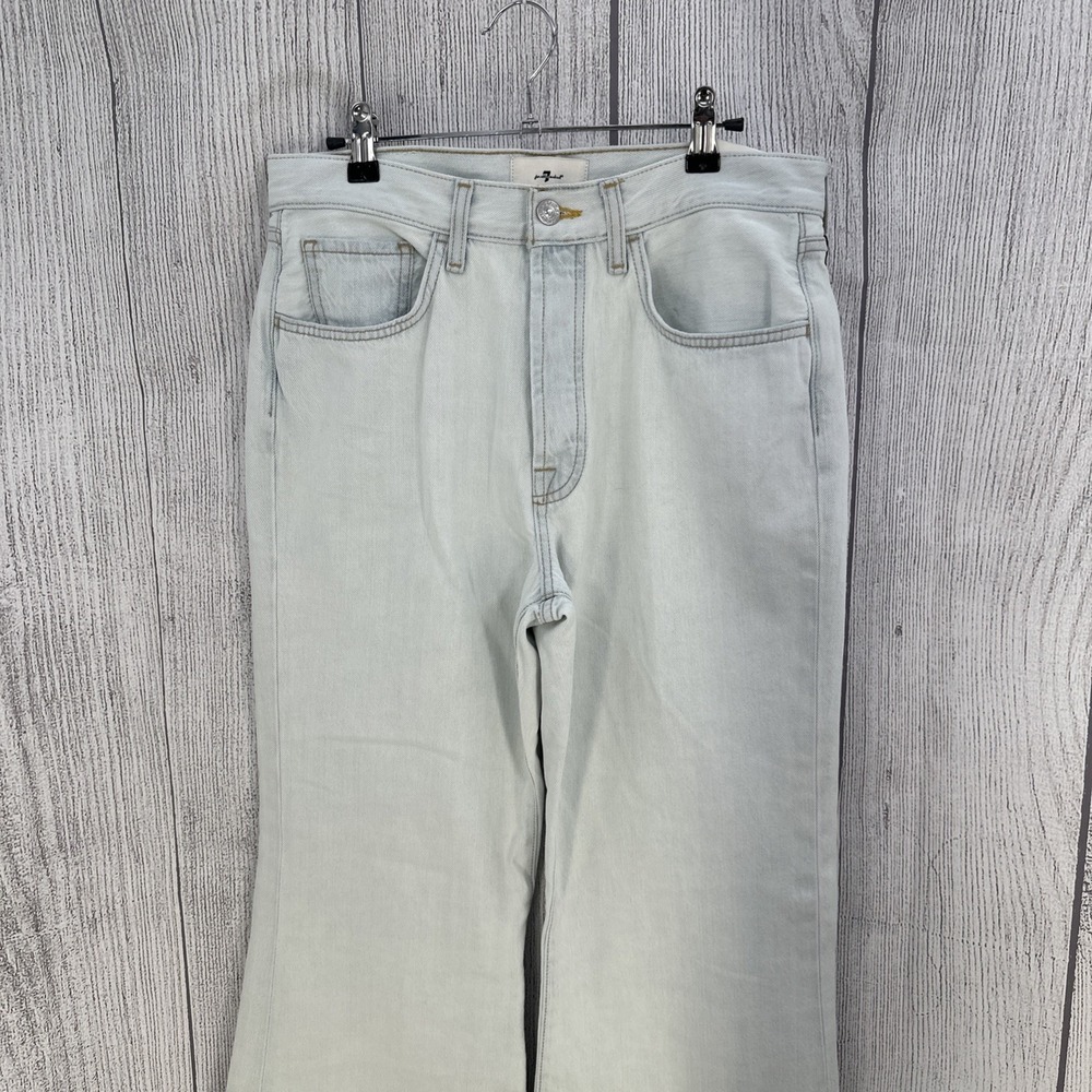 7 For All Mankind Jeans Womens 27 Easy Flare Icy Indigo Rinse Wide Leg Bell